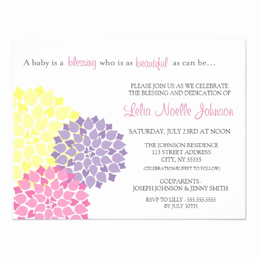 Baby Dedication Invitation Wording New Personalized Dedication Invitations