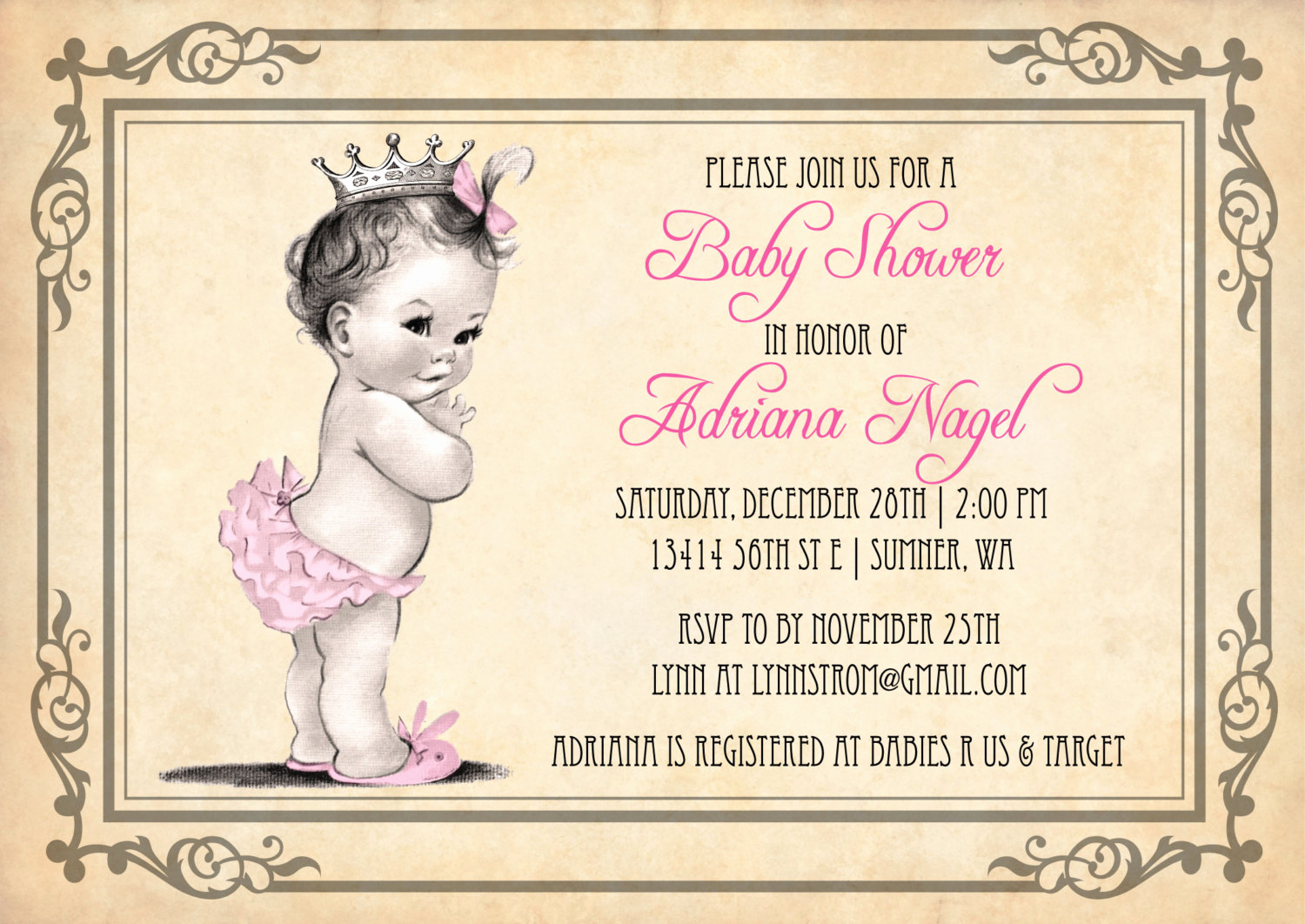 Baby Girl Shower Invitation Ideas Unique Princess Baby Shower Invitation Girl Vintage Princess Baby