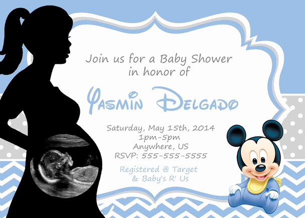 Baby Mickey Invitation Template Inspirational Baby Mickey Mouse Baby Shower Ultrasound Invitations