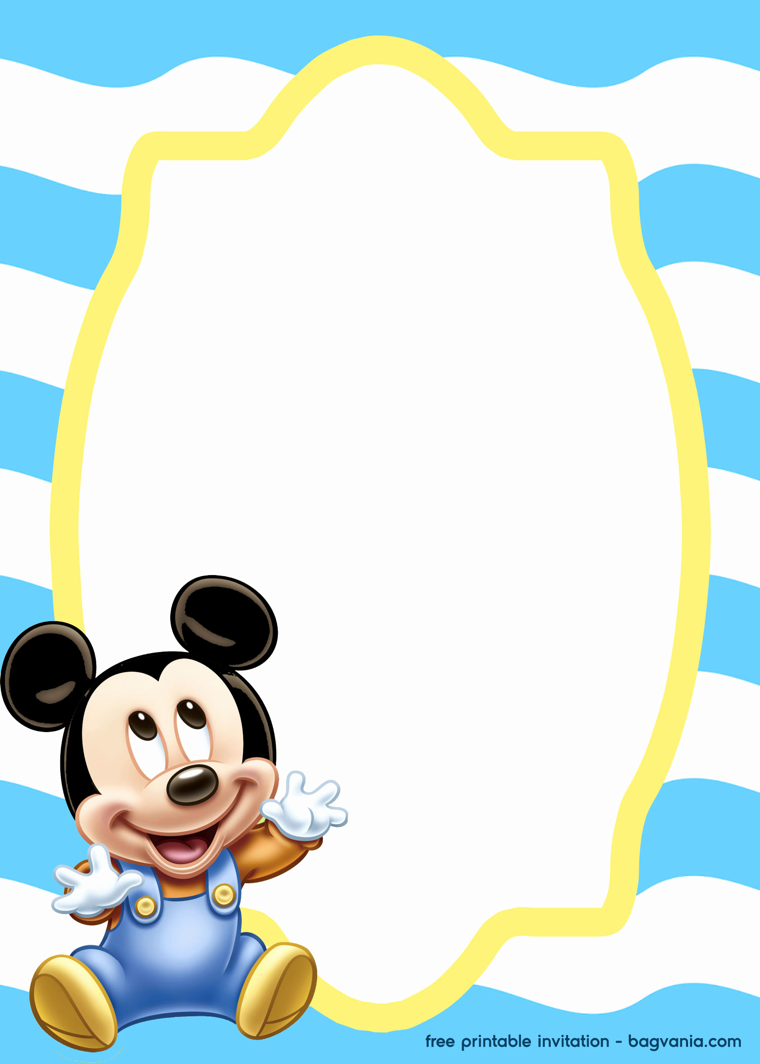 Baby Mickey Invitation Template Inspirational Free Mickey Mouse Baby Invitation Template – Free