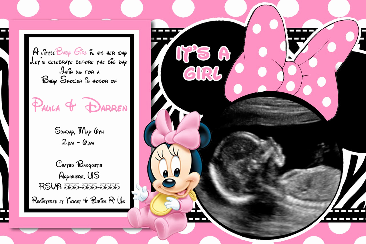 Baby Minnie Mouse Invitation Elegant Minnie Mouse Baby Shower Invitation Templates
