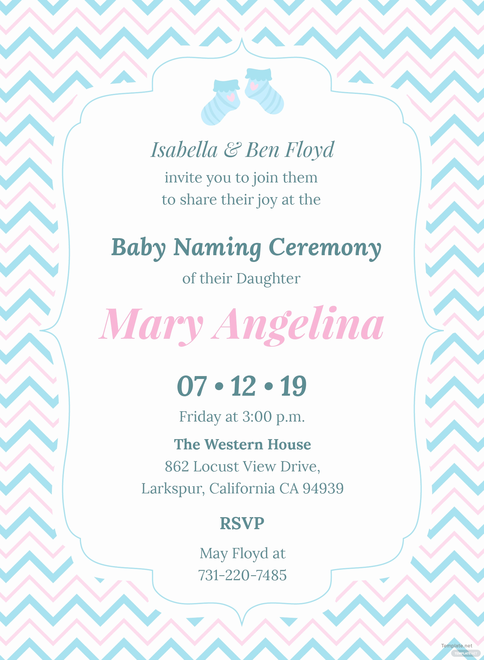 Baby Naming Invitation Wording Beautiful Free Baby Naming Ceremony Invitation Template In Adobe