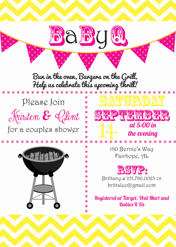 Baby Q Invitation Template Awesome Baby Q Shower Invitations