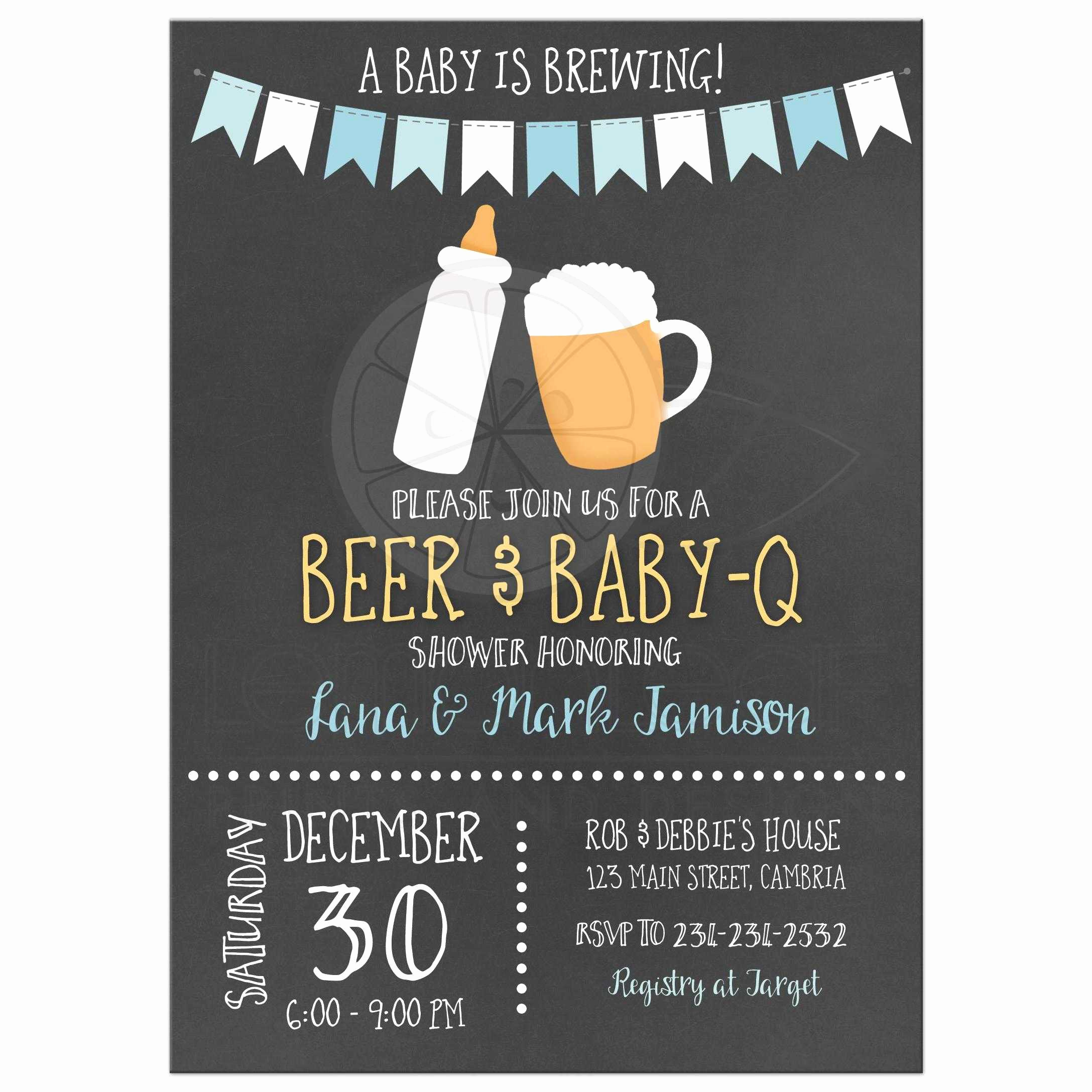 Baby Q Invitation Template Luxury Baby is Brewing Bbq Baby Q Co Ed Chalkboard Baby Shower