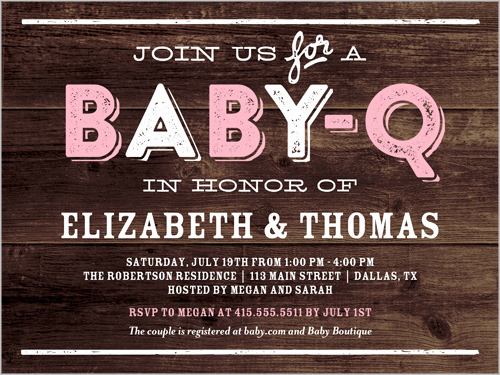 Baby Q Invitation Template Luxury Baby Q Party Girl 4x5 Baby Shower Invitations