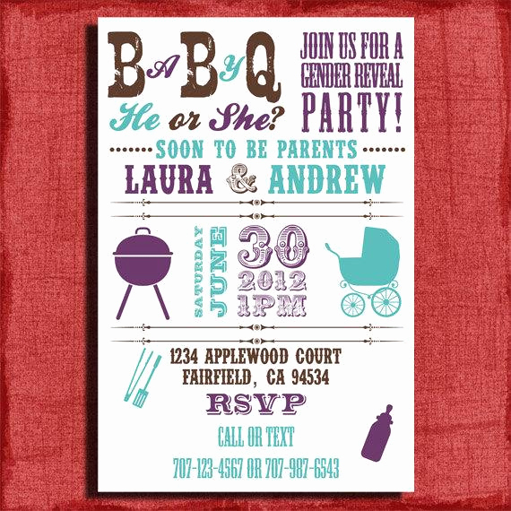 Baby Q Invitation Template Luxury Printable Baby Q Gender Reveal Baby Shower Bbq 4x6 or 5x7