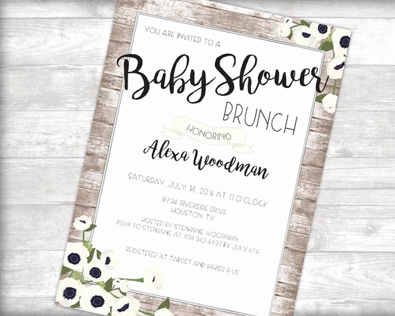 Baby Shower Brunch Invitation Elegant Baby Shower Brunch Invitation Printable