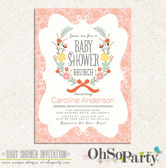 Baby Shower Brunch Invitation New Petite Brunch Custom Printable Baby Shower Brunch