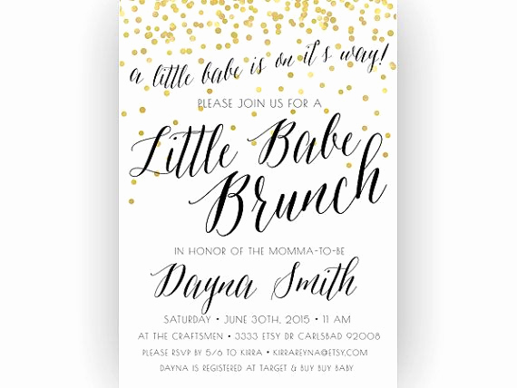 Baby Shower Brunch Invitation Unique Baby Shower Brunch Invitation Little Babe Unique by