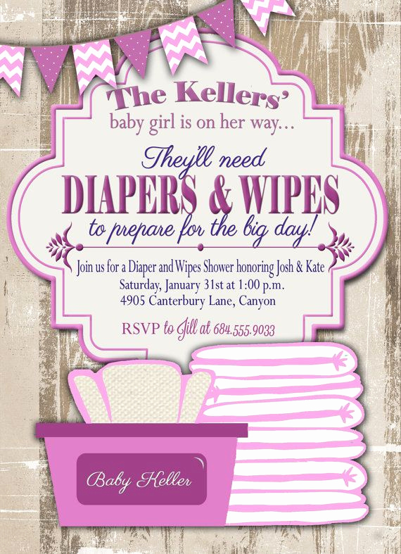 Baby Shower Diaper Invitation Templates Inspirational Baby Shower Invitation Diaper and Wipes Baby Shower