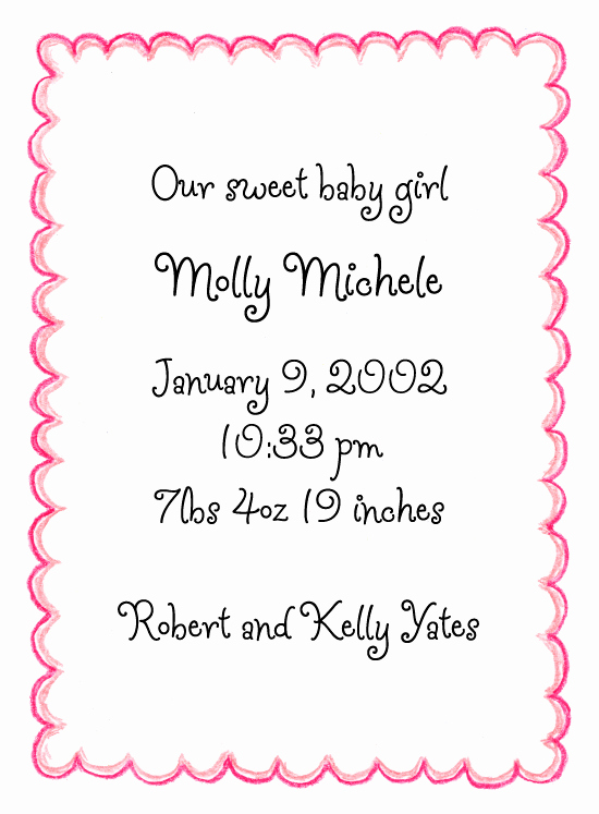 Baby Shower Invitation Border Elegant Pink Scallop Border Baby Shower Invites by Amy Adele