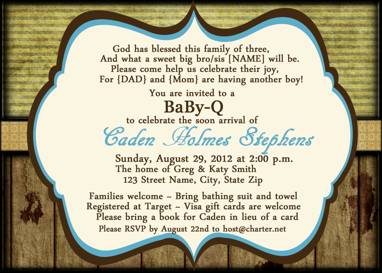 Baby Shower Invitation Example Beautiful Baby Q Invitation or Barbeque Invitation by Rae721 On Etsy