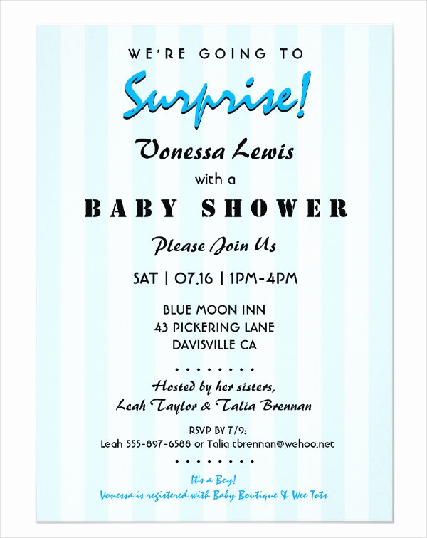 Baby Shower Invitation Example Lovely 63 Unique Baby Shower Invitations Word Psd Ai