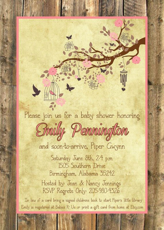 Baby Shower Invitation Font New Rustic and Vintage Inspired Baby Girl Baby Shower