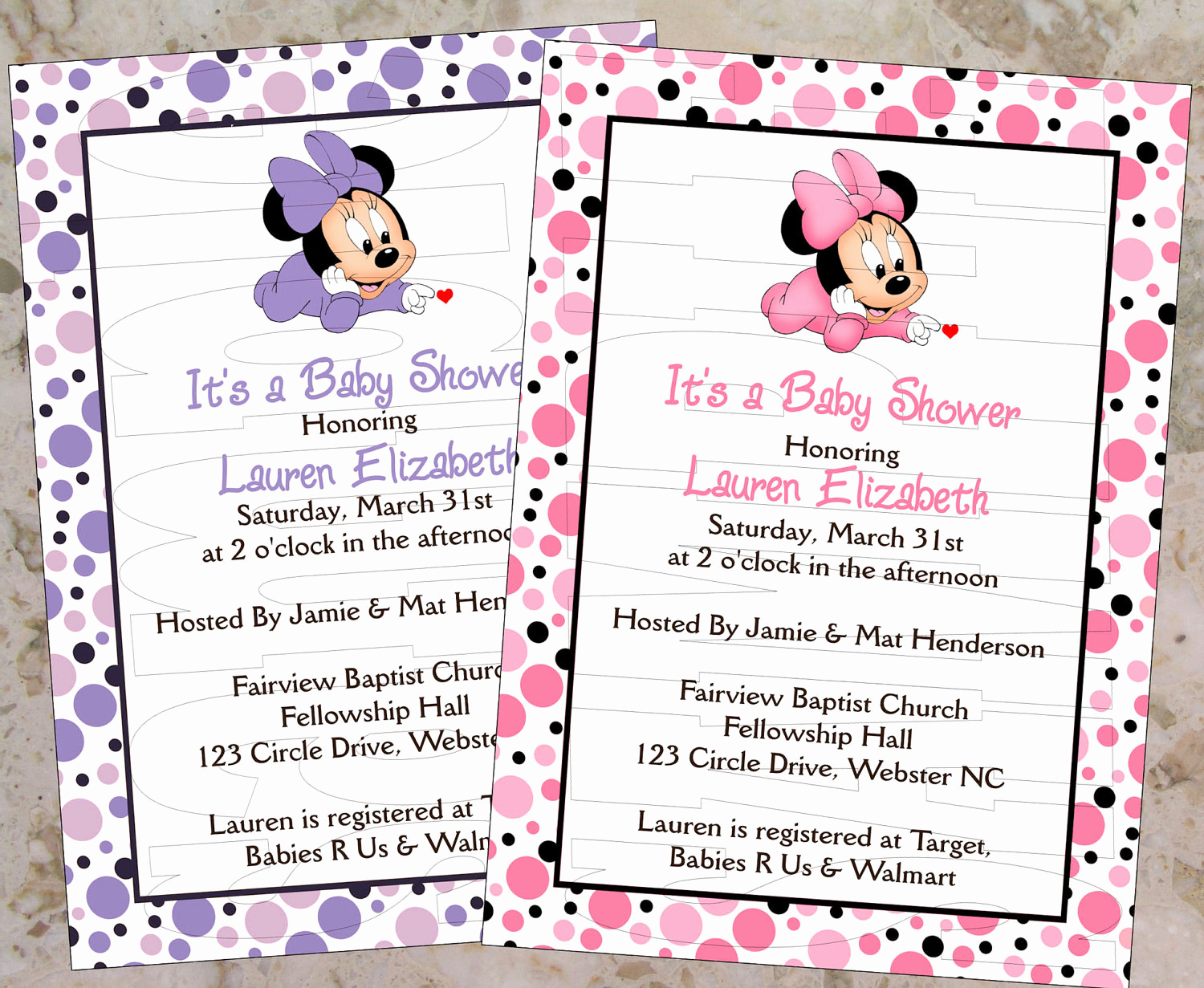 Baby Shower Invitation Fonts Luxury Minnie Mouse Baby Shower Custom Font by Periwinklepapery