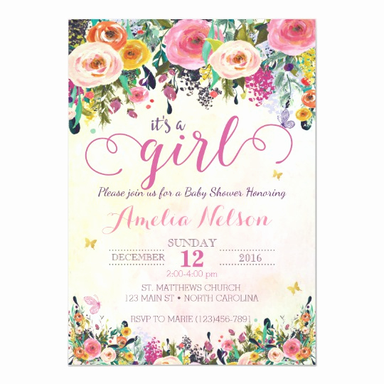 Baby Shower Invitation for Girl Beautiful It S A Girl Floral Garden Baby Shower Invitation