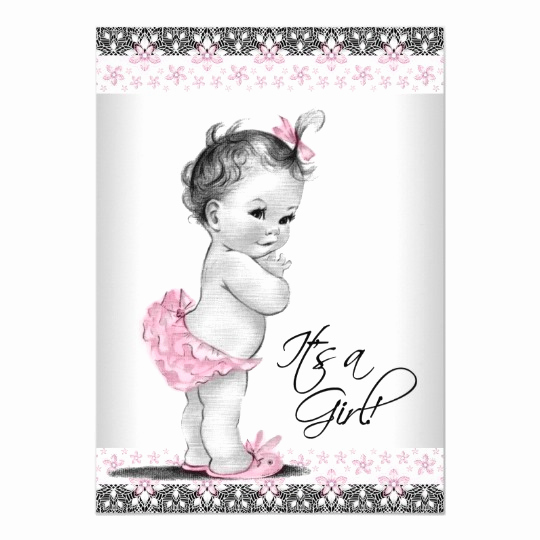 Baby Shower Invitation for Girls Inspirational Vintage Pink and Gray Baby Girl Shower Invitation