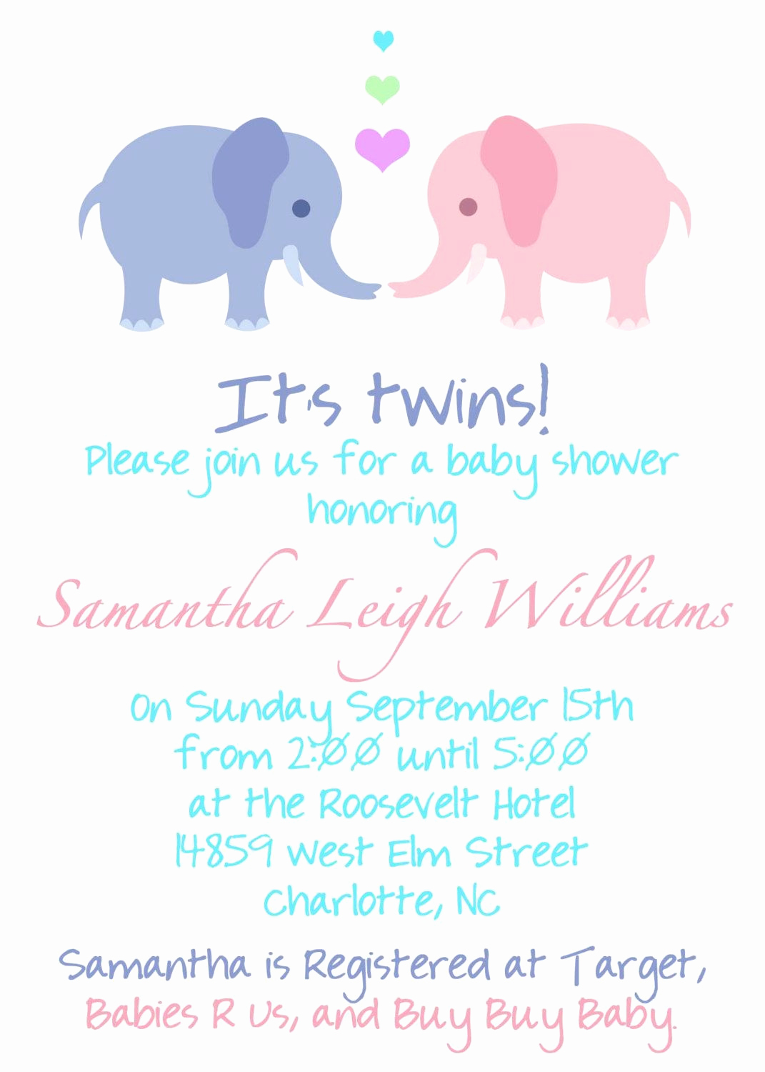 Baby Shower Invitation for Twins Lovely Twin Pregnancy Announcement Wording