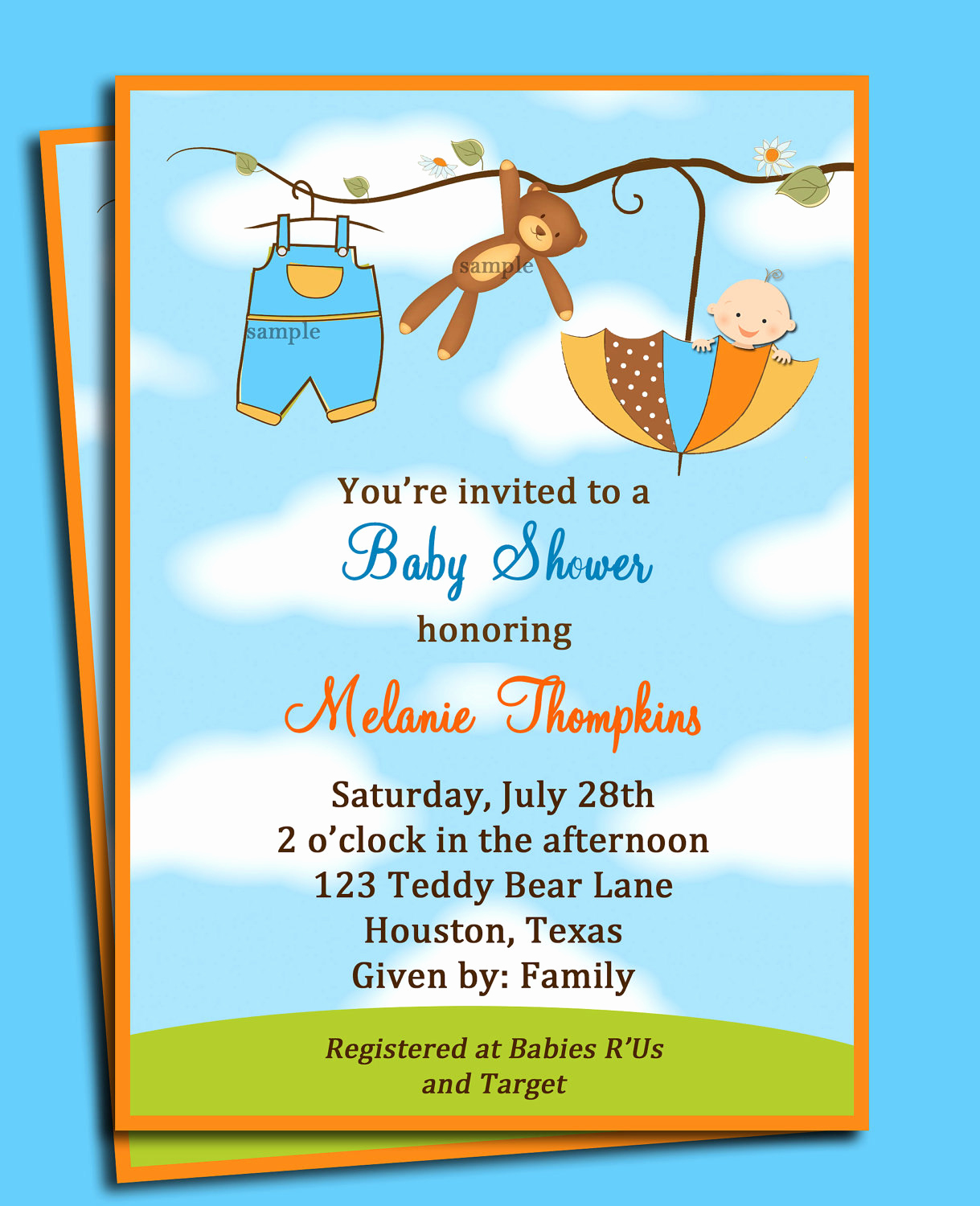 Baby Shower Invitation Free Printable Inspirational Teddy Bear Umbrella Boy S Baby Shower Invitation Printable