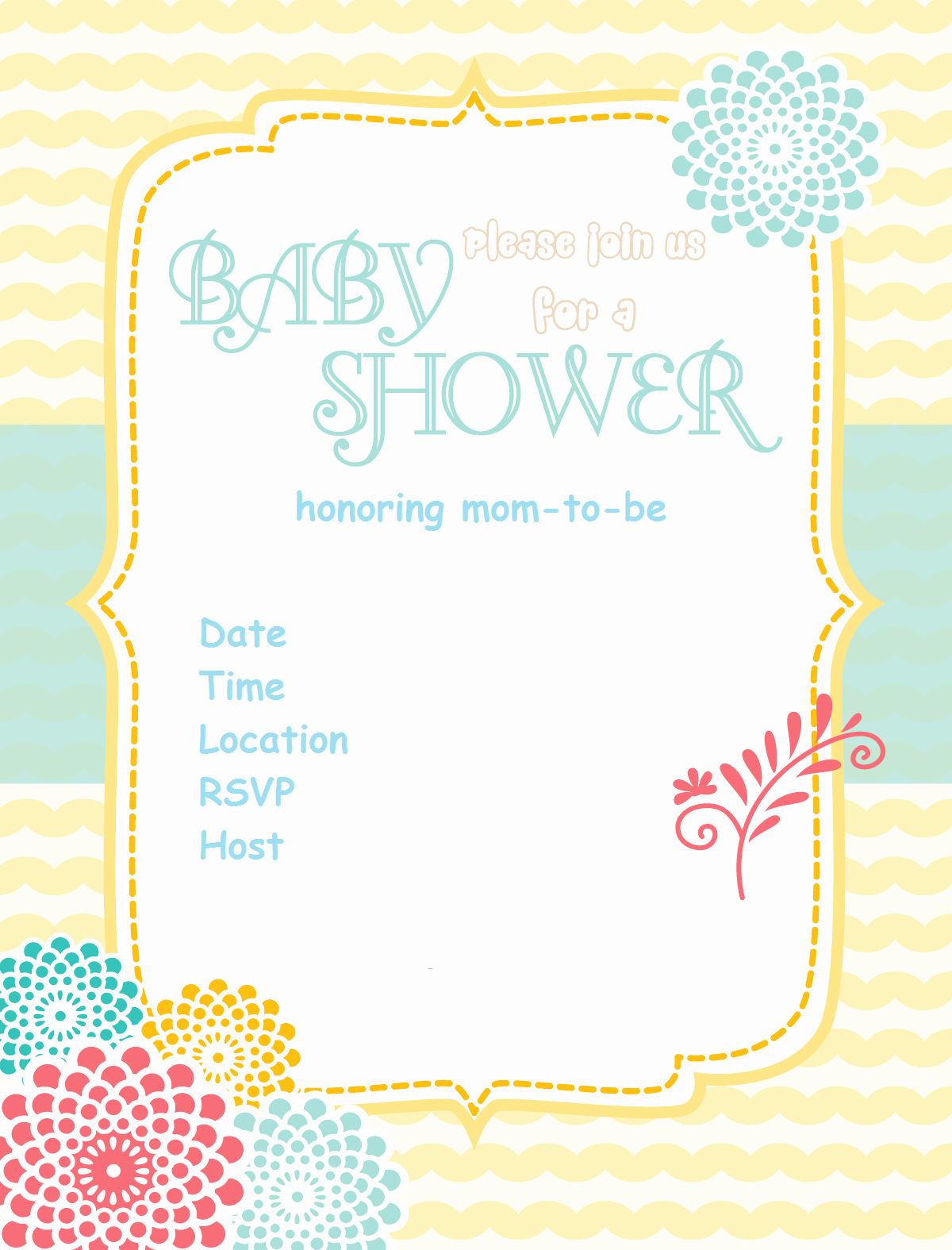Baby Shower Invitation Ideas Beautiful Free Baby Shower Invitation Sunshine Flower Via