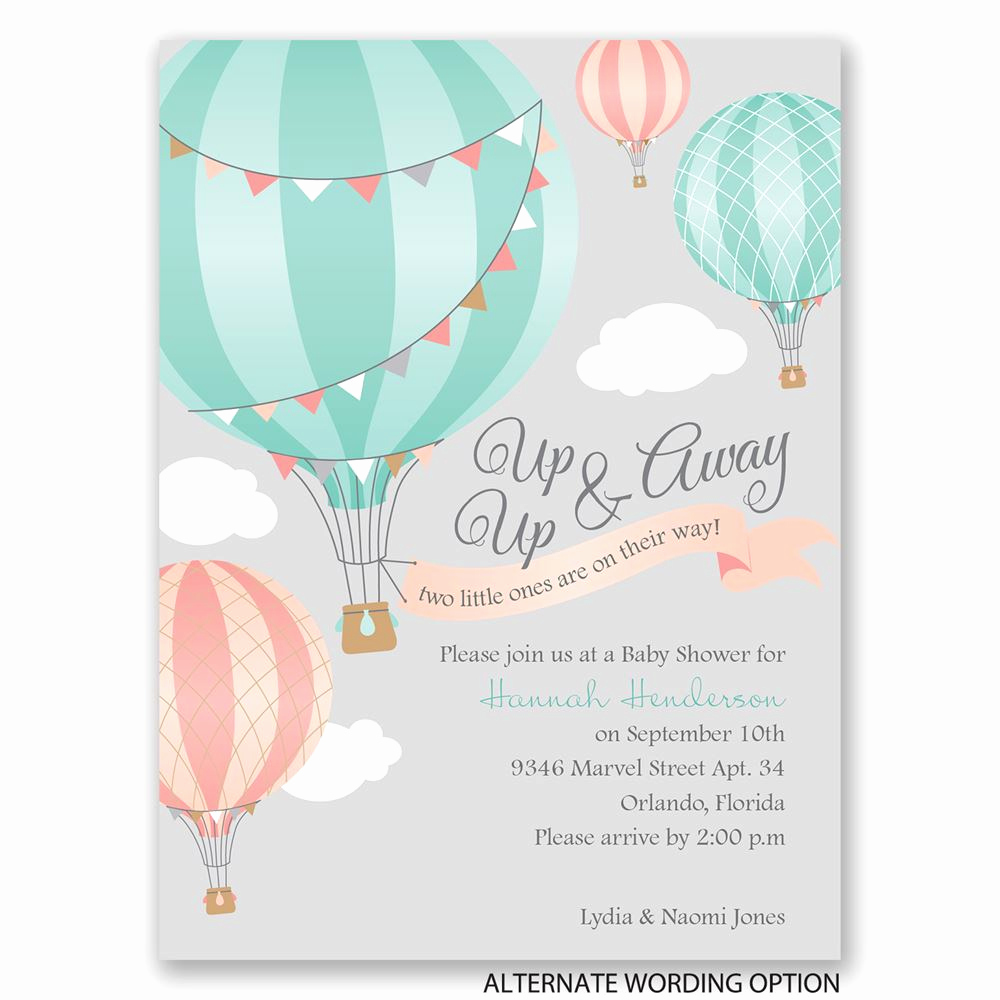 Baby Shower Invitation Images Inspirational Up Up &amp; Away Petite Baby Shower Invitation