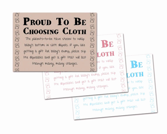 Baby Shower Invitation Inserts New Baby Shower Invitation Insert Proud to Be Choosing Cloth