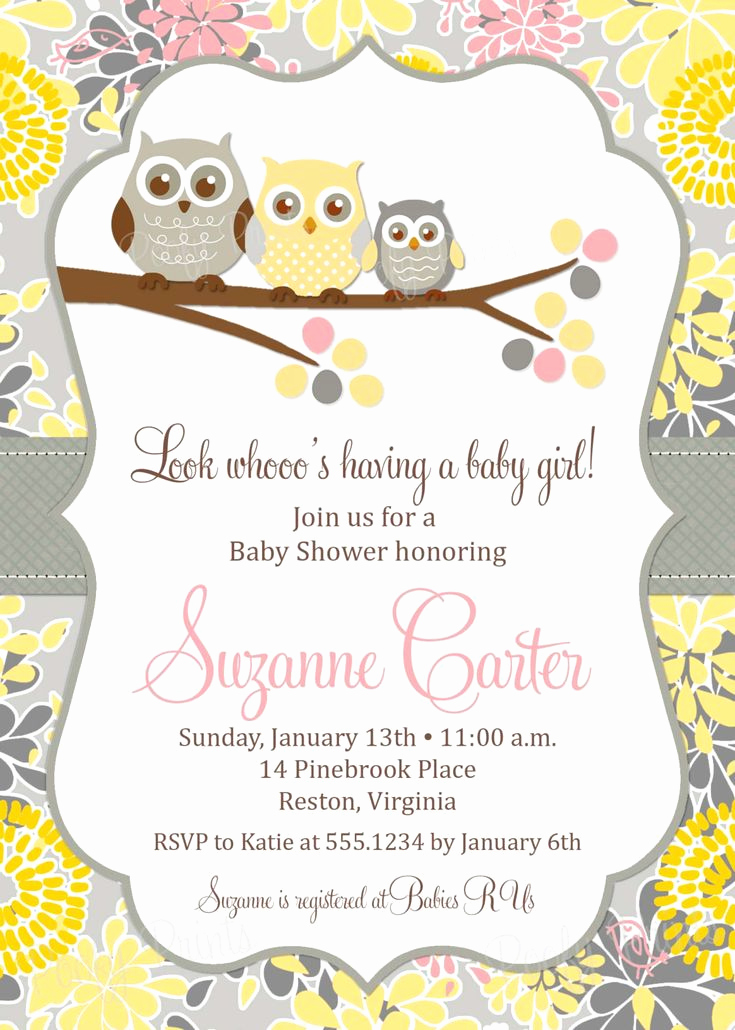 Baby Shower Invitation Pictures Best Of Baby Girl Owl Shower Invitation Printable Owl Baby