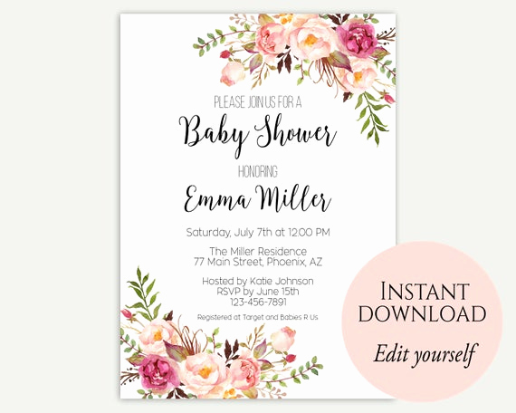 Baby Shower Invitation Template Awesome Baby Shower Invitation Template Baby Shower Invite Baby