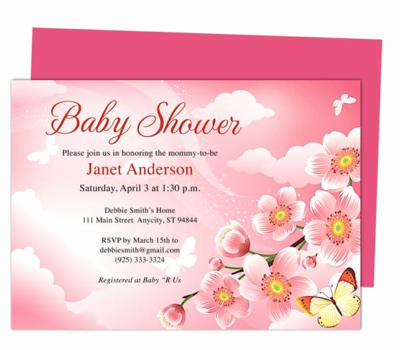 Baby Shower Invitation Template Word Inspirational Baby Shower Invitations Templates butterfly Kisses Shower