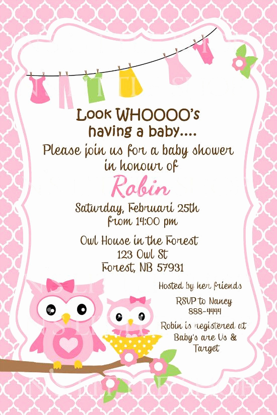 Baby Shower Invitation Templates Luxury Owl Sayings for Baby