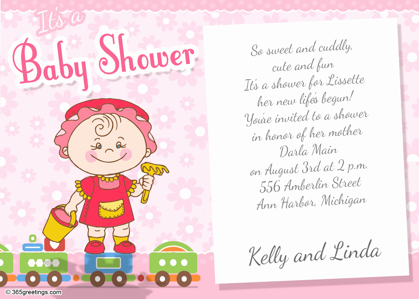 Baby Shower Invitation Text Luxury Baby Shower Invitation Wording for Girl 365greetings