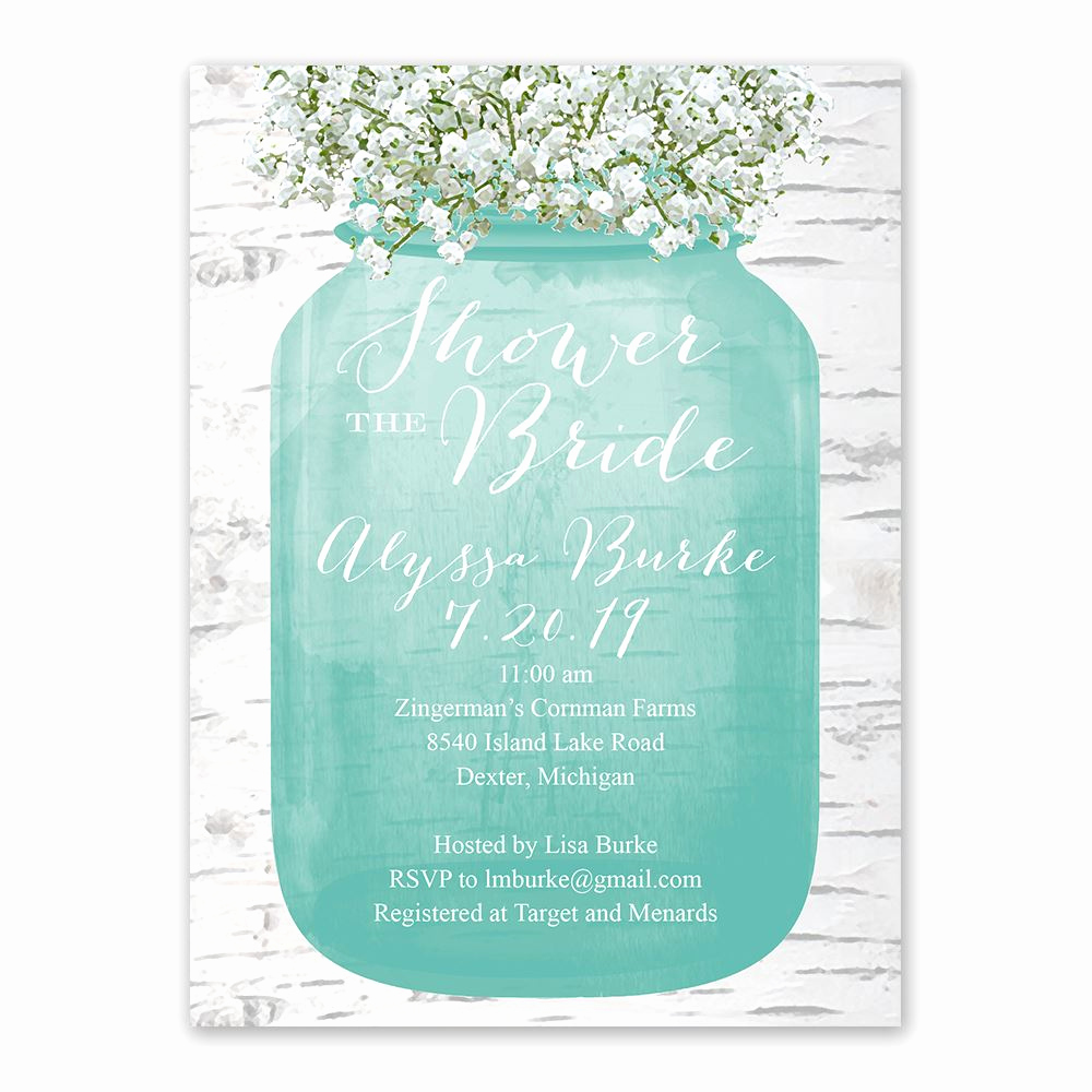 babys breath bridal shower invitation