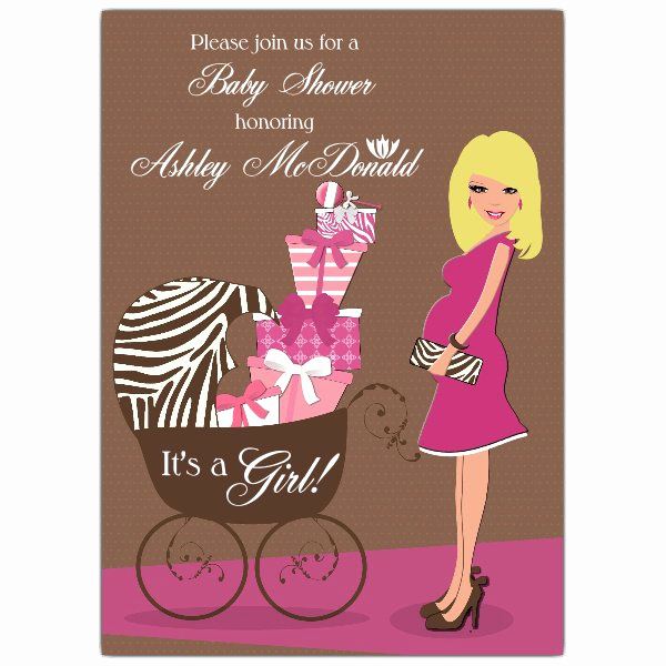 Baby Shower Pics for Invitation New Hot Mama Blonde Pink Baby Shower Invitations