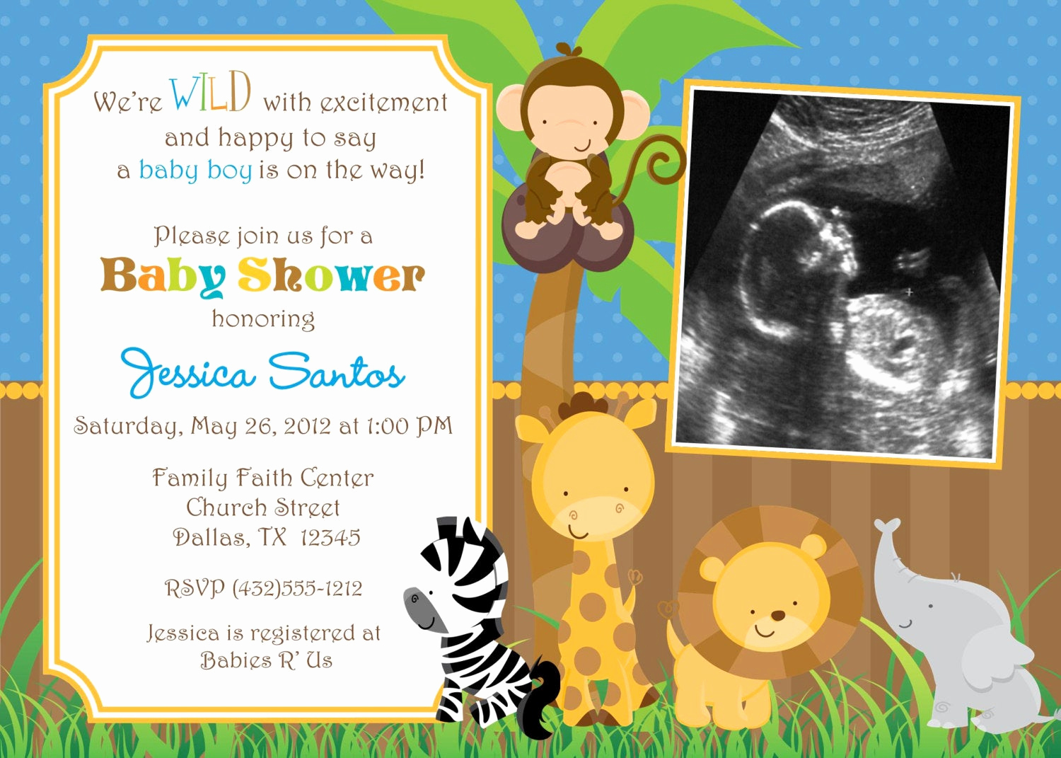Baby Shower Safari Invitation Unique Safari Jungle Animals Baby Shower Invitation by Jcbabycakes