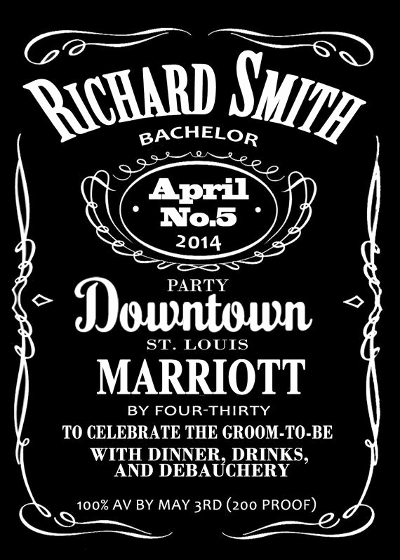 Bachelor Party Invitation Templates Luxury Jack Daniels Whiskey Bachelor or Bachelorette Style Post