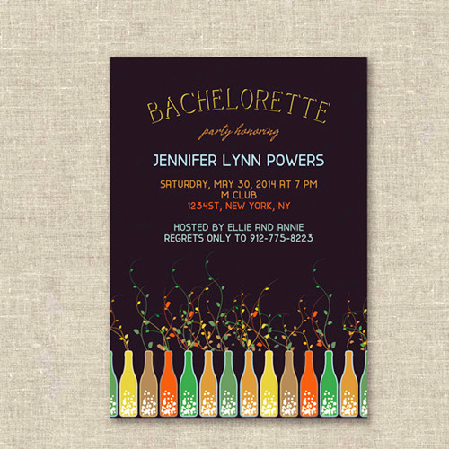 Bachelorette Party Invitation Ideas Awesome Unique Wine themed Colorful Bachelorette Party Invites