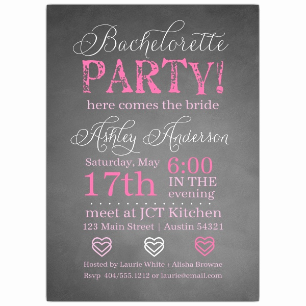 Bachelorette Party Invitation Templates Luxury Chalkie Bachelorette Invitations