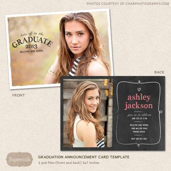 Back Of Graduation Invitation Awesome Senior Graduation Announcement Template for Graphers Psd
