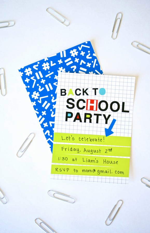 Back to School Party Invitation Elegant Neon Back to School Party Invite Paging Supermom
