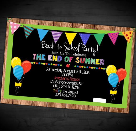 Back to School Party Invitation New Back to School Party Invitation End Summer Vacation