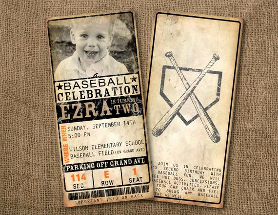 20 custom vintage baseball ticket