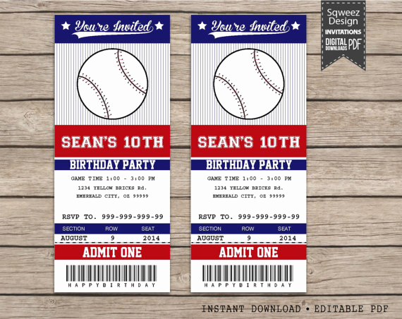Baseball Ticket Invitation Template Free Elegant Baseball Invitations Baseball Ticket Invitations Sport