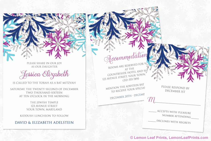 Bat Mitzvah Invitation Wording Luxury Party Simplicity Winter Wonderland Bat Mitzvah Invitations