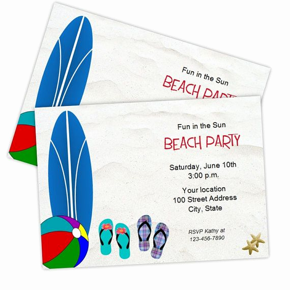 Beach Party Invitation Template Beautiful 9 Best Party Invitations Images On Pinterest
