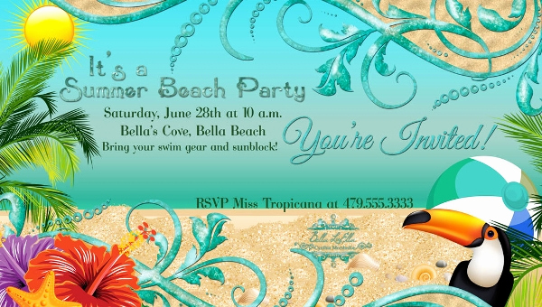 Beach Party Invitation Template Best Of 21 Beach Party Invitation Designs Psd Vector Eps Jpg