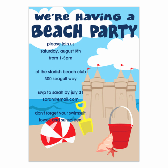 Beach Party Invitation Template Elegant Beach Party Invitations &amp; Cards On Pingg