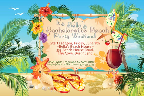 Beach Party Invitation Template Unique Beach Party Invitation Luau Party Summer Weekend