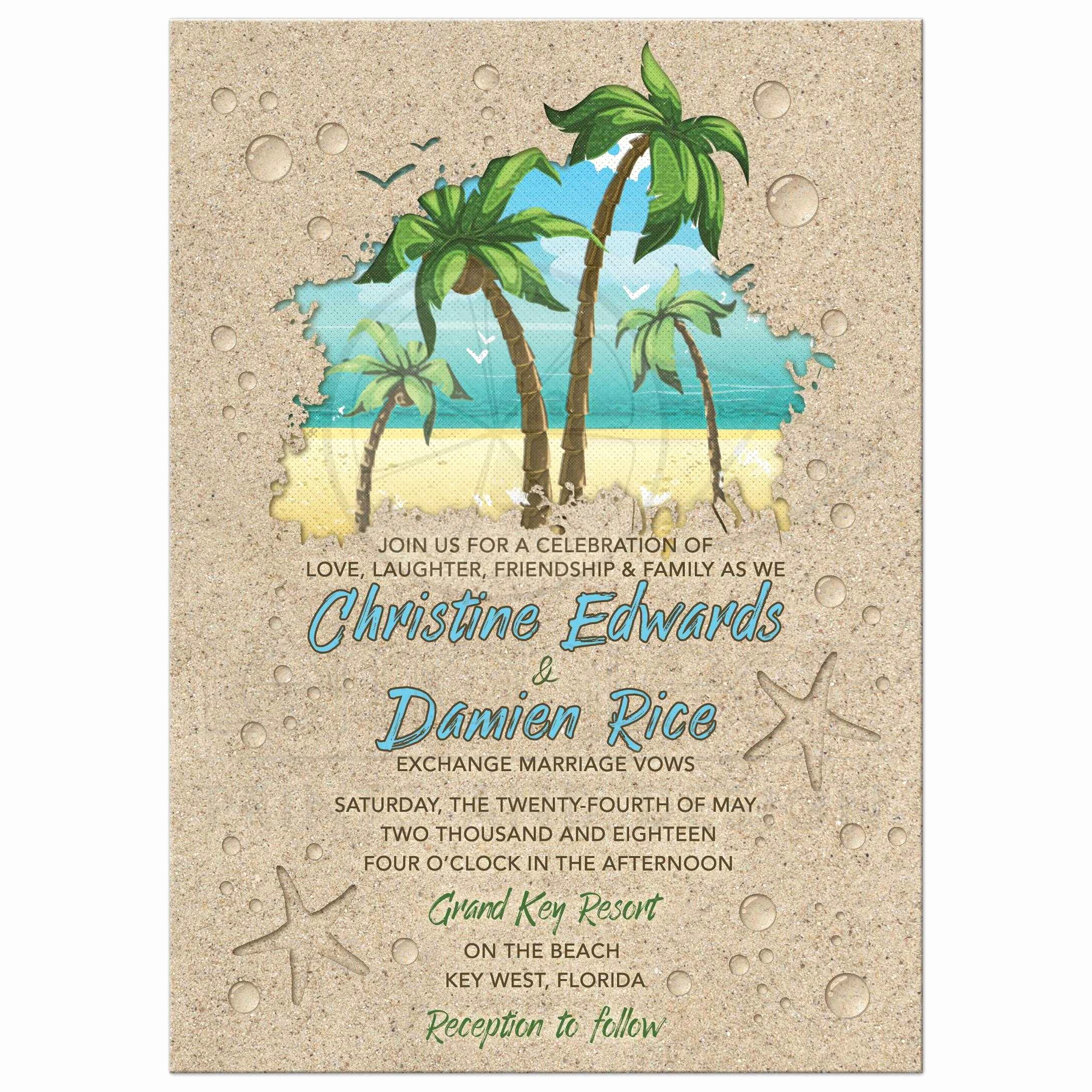 Beach Wedding Invitation Ideas Best Of Retro Palm Trees Beach Wedding Invitation