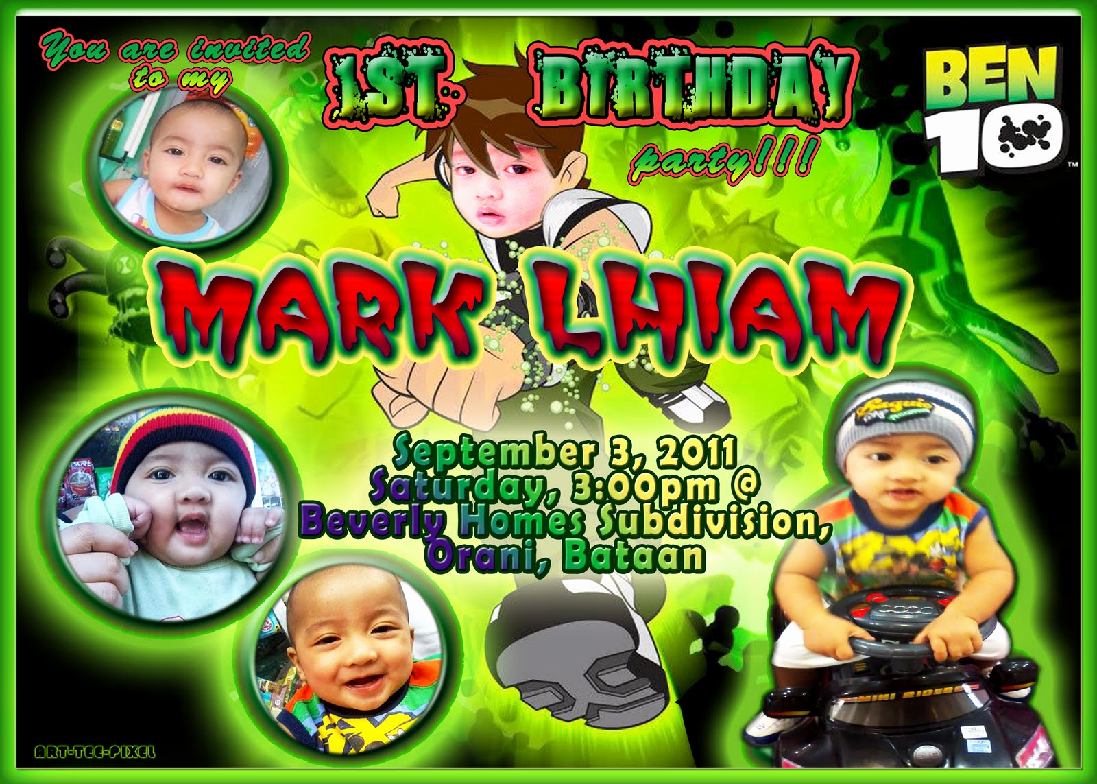 Ben 10 Birthday Invitation Lovely Art Tee Pixel Lay Out Making and Video Editing Ben 10