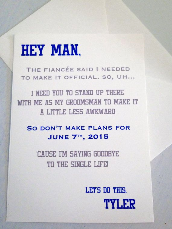 Best Man Invitation Ideas Lovely Groomsman Card Invite Will You Be My Groomsman Funny